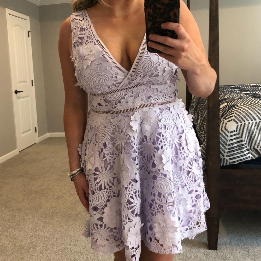NWT Francesca Just Me Purple 3D Foral Lace Dress - Picture 9 of 9